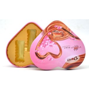 Heart Shape Gift Tin Box Packaging Glossy Printing Embossed Logo