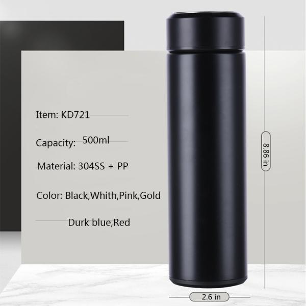 24 Hrs Heat Insulated Double Wall Vacuum Flask Bottle Coffee 17oz Stainless Steel Water Bottle With Tea & Coffee Filter