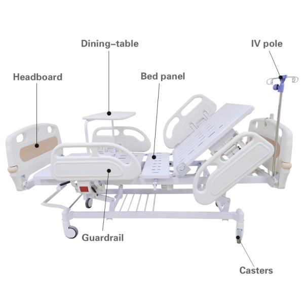 Three Function Electric Special Hospital Bed Wood Grain Color