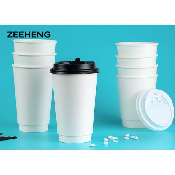 Buy Disposable 12oz 400ml Double Wall Paper Cup White Thick Strong With Cover at wholesale prices