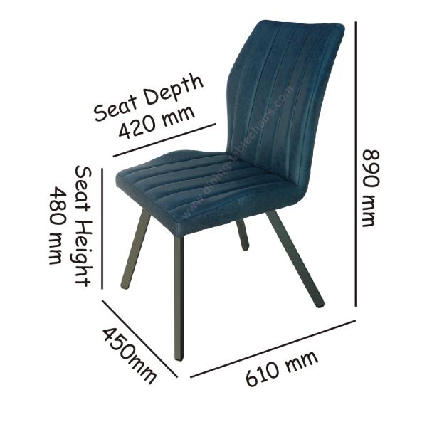 High Breathability Fabric Upholstered Dining Chairs Heavy Duty Steel Legs