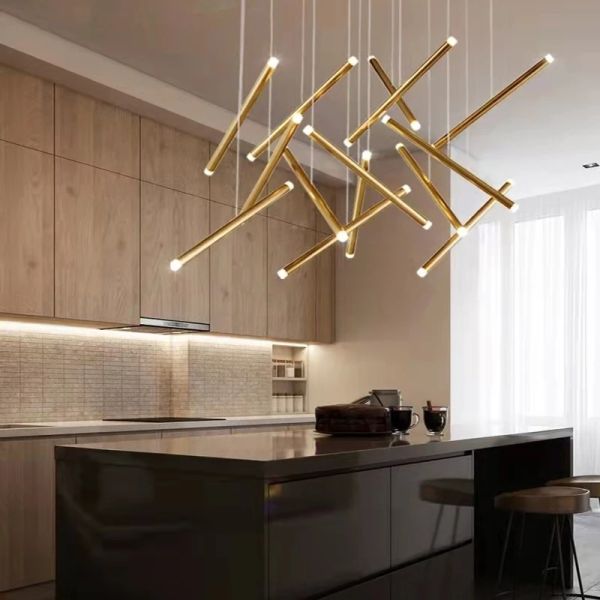 Modern LED Creative Black Round Tube Design Chandelier Chute Multi Light Chandelier（WH-AP-606）