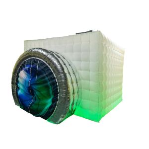 China Black Photo Booth Enclosure Internal White Inflatable Photo Booth With Camera on sale
