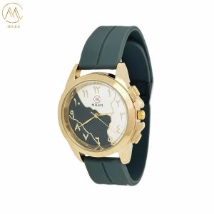 Customizable Stylish Unique Black and White Dial Arabic Watches with Silicone