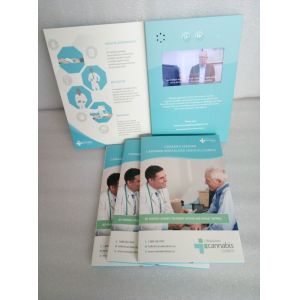 Quality Custom priting 6.5×9.5inch book size 5inch IPS TFT LCD Screen promotional video brochure brochure with video screen for sale