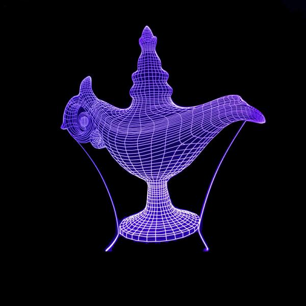 Custom OEM Creative Arabian magic lamp 3D stereoscopic night light LED decorative table night light 