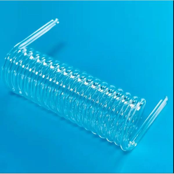 High Temperature Resistance Clear Fused Silica Spiral Tube With Customizable