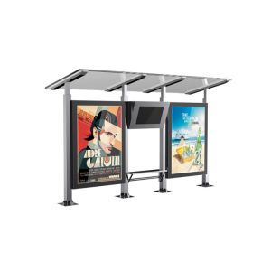 Light Weight Stainless Steel Bus Stop Canopy Tempered Glass Material Easy