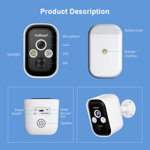 Solar WIFI 4MP Home Surveillance 2-Way Audio PIR Infrared Night Vision Outdoor CCTV Mini Battery Security Camera 2023