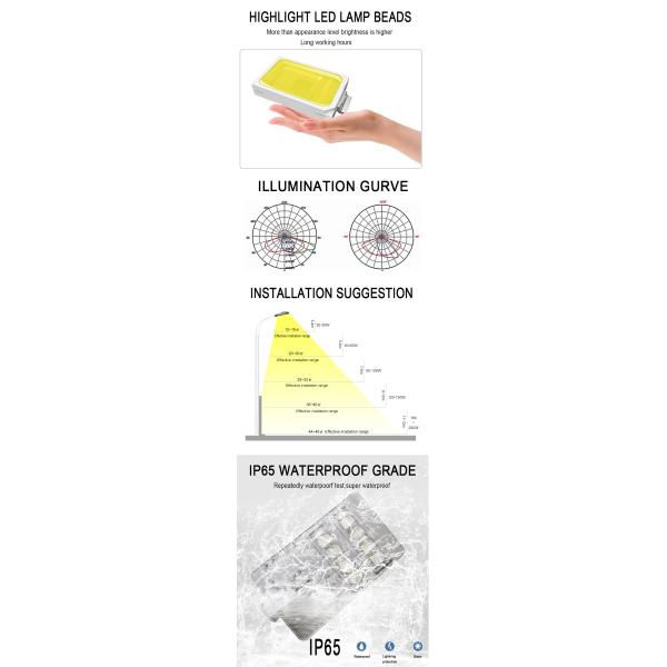 240W 150LM/W Solar Street Lights PIR Sensor Remote Control Outdoor Waterproof