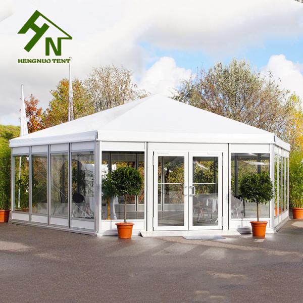 Aluminium Frame Hexagon Marquee Tent Gazebo Canopy With Glass Walls