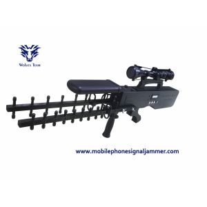 Military VIP Protection Security UAV 5.8G Drone Signal Jammer With Gun Style