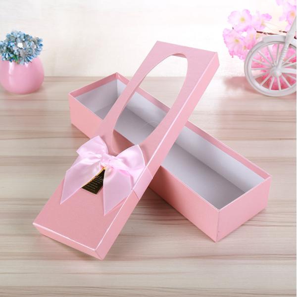 White Cardboard Luxury Paper Gift Box Flower Packing With Pvc Window