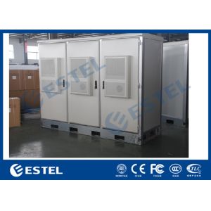 China 3 Bays Layout Outdoor Electronics Cabinet Base Station / Floor Mounted 3 Compartments on sale