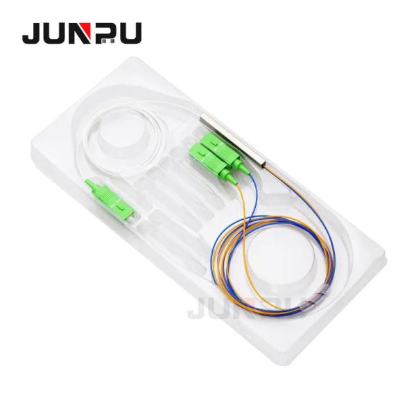 FTTH 1x2 1x4 1x8 1x16 PLC Fiber Optic Splitter With Mini Steel Tube 1M 3M 5M