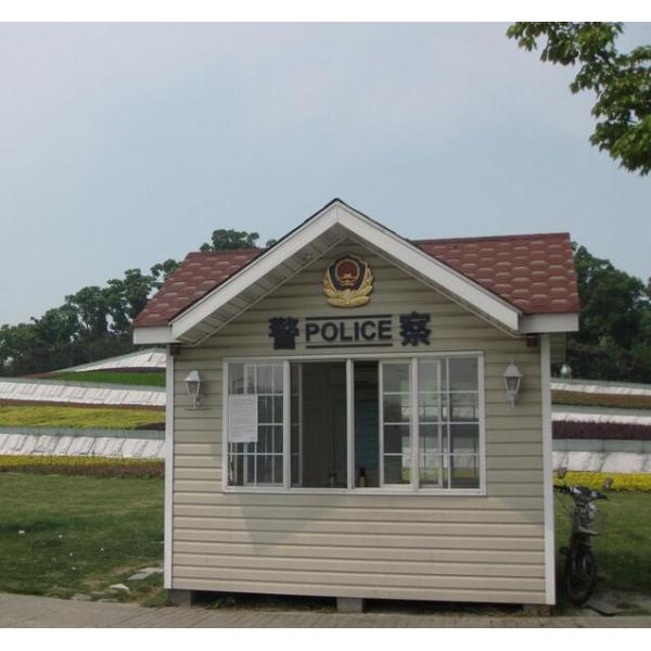 Security Police Prefab Guard House With Enough Inside Space And Complete Equipment