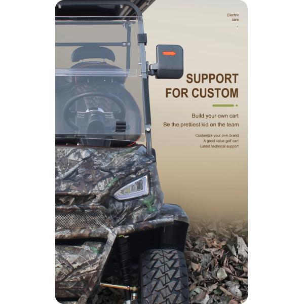 Electric Hunting Golf Cart Off Road 6 Passenger 5KW AC Motor 70-90km Driving Mileage