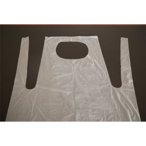 White Disposable PE Apron / Plastic Throw Away Aprons For Food Industry