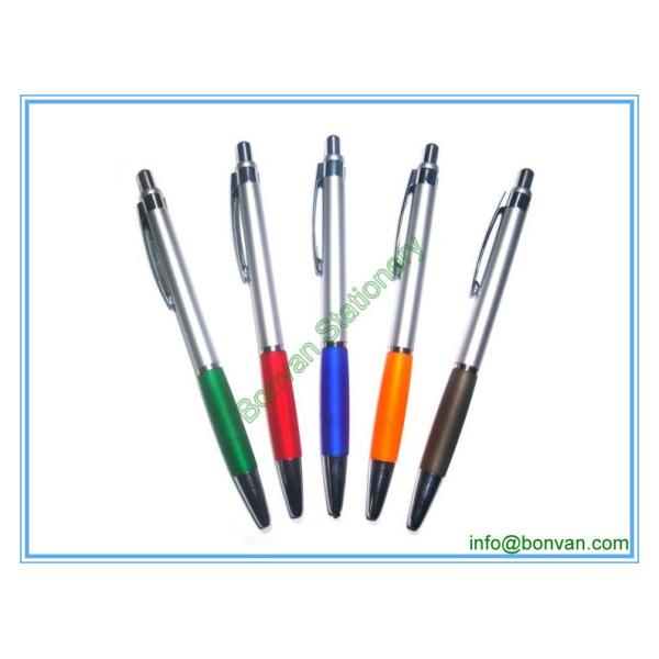 Buy silver barrel plastic ball point pen,silver lacquer barrel ballpen at wholesale prices