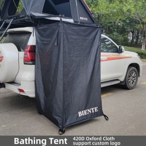 Portable Pop Up Shower Tent Awning With LED Strip Light Bathing Toilet