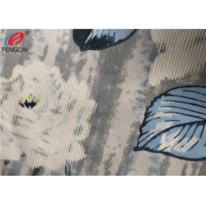 Press Glue Polyester Sofa Velvet Upholstery Fabric , Print Knitted Fabric