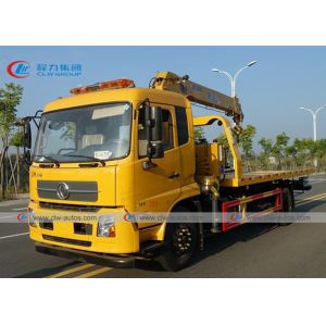 Dongfeng Tianjin 4x2 8T Flatbed Tow Truck With XCMG Crane