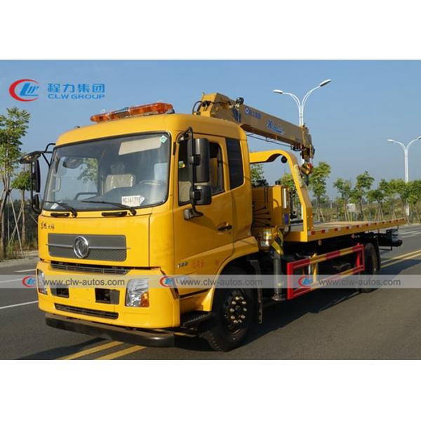 Buy Dongfeng Tianjin 4x2 8T Flatbed Tow Truck With XCMG Crane at wholesale prices