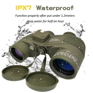 Adults Marine Military 20x50 Binoculars Waterproof With Rangefinder Compass BAK4