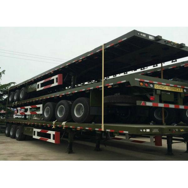 Commercial Flatbed Trailers For Container Transport With 12 Twist Locks And 12 Tyres 50T