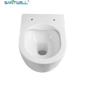 Sanitwell SWJ1125 Bathroom wc white toilet bowl rimless flush