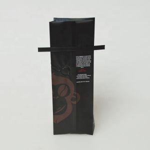 Foil Gusseted Mylar Matte Black Coffee Bags CMYK Printed ISO9001