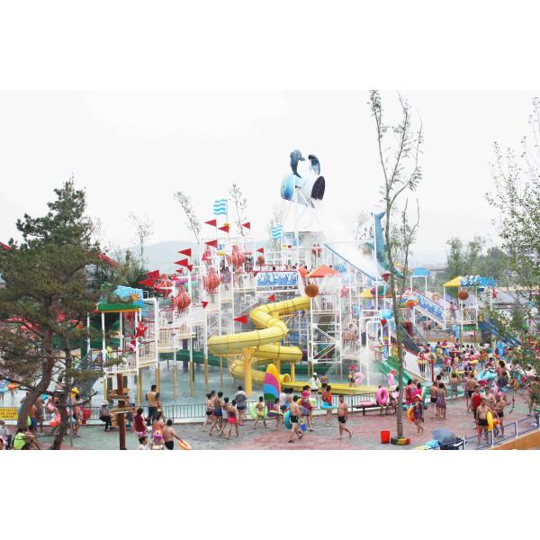 Summer Outdoor Fiberglass Aqua House / Water Park Attractions for Theme Park