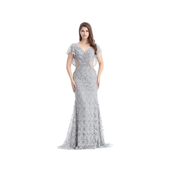 Nice Pattern Off The Shoulder Evening Dresses For Women / Boat Neck Prom Dress