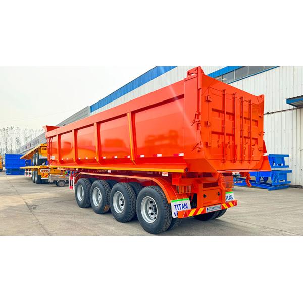 4 Axle 35 40 45 m3 Dump Semi Trailer Tipper Trailer Hydraulic Rear End Trailer for Sale