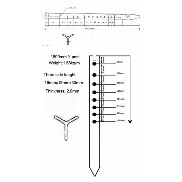 Y Fence Post Best Selling Australia Standard Steel Y Post Star Picket Fence Available Black Coated and HDG Weight 1.58kg 2.04kg 1.86k