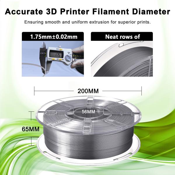 iBOSS 3D Printing Filament Silk Silver PLA+ Filament 3D Printer Toughness Enhanced PRO Direct