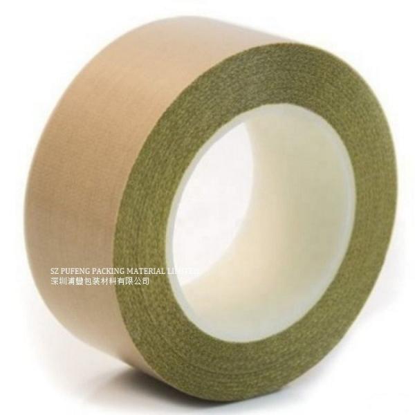 High Tensile Strength Single Sided Brown PTFE Tape , 25mm Heat Proof Adhesive Tape