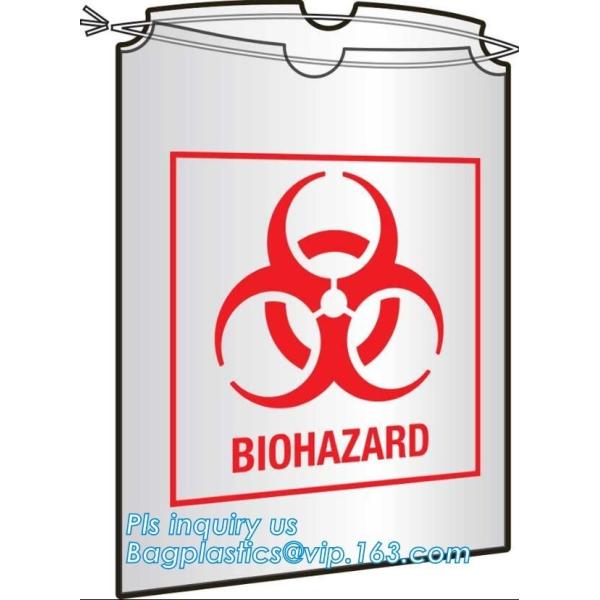 Super Jumbo Large Drawstring Autoclavable Biohazard Bags, Thick Polyethylene Bag