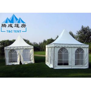 Advertising Pagoda Party Tent With White PVC Window / Sidewall Curtain