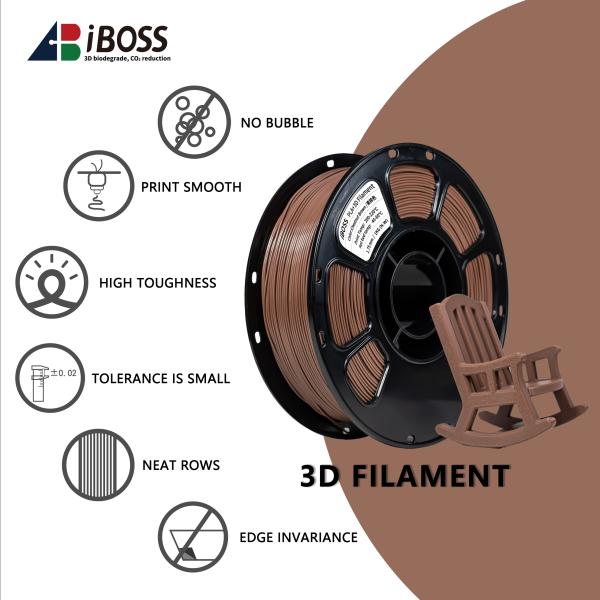 Iboss Toughness Enhanced 3D Printer Filament Chestnut Brown Professional PRO PLA+ Filament