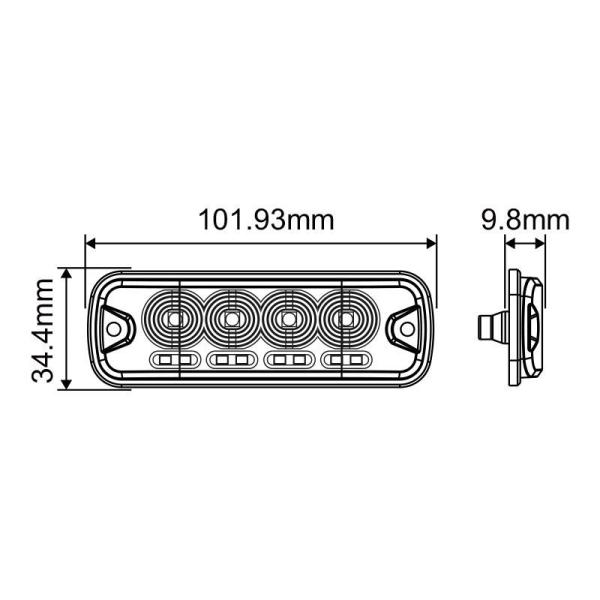 Commercial Grille Strobe Lights 6W - 10W Amber Strobe Lights For Trucks