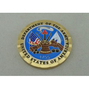 Brass Die Stamped Custom Military Coins Hard Enamel And Diamond