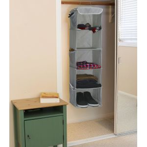 SIMPLE HOUSEWARE 5 SHELVES HANGING CLOSET ORGANIZER, GRAY