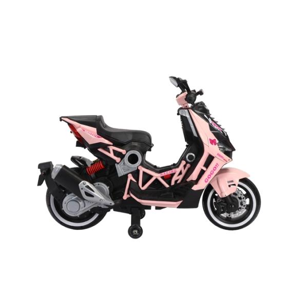 Kids Vespa Scooter, 12V Rechargeable Ride on Motorcycle w/Training Wheels