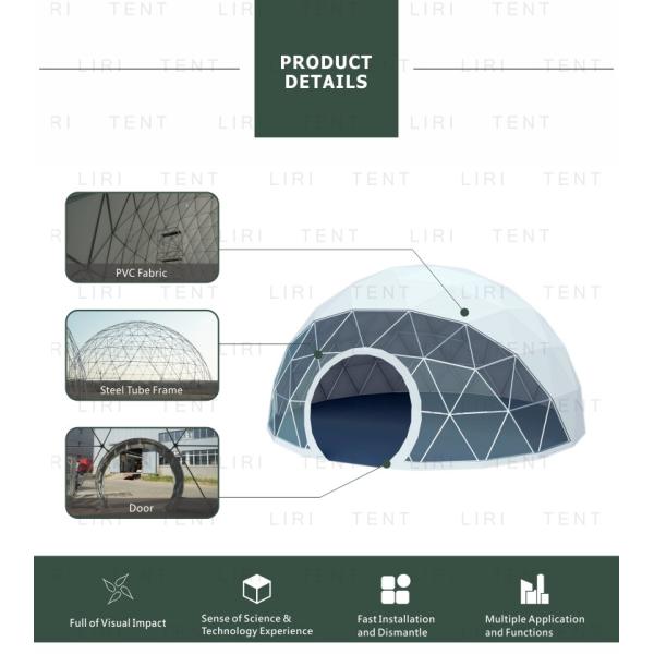 2019 Waterproof Half Dome Five Star Luxury Hotel Resort Dome Glamping Tent Factory Price