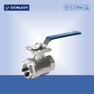 SS304 2 Peice Sanitary Ball Valve With manual plastic handle