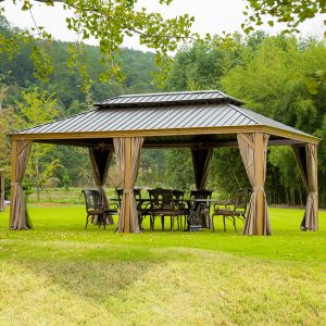 Aluminum Gazebo Outdoor Hardtop Gazebo Canopy Patio Hardtop Gazebo