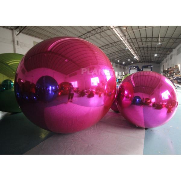 Rosed Red PVC Floating Inflatable Reflective Mirror Ball Christmas Inflatable Sphere Mirror Balloon