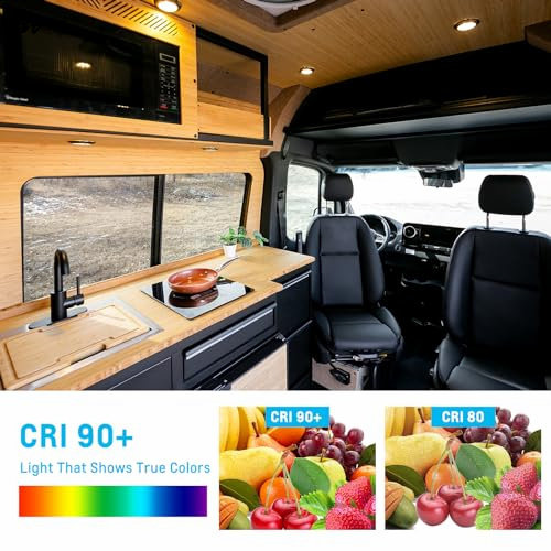 12 Volt Under Cabinet Downlight Corded Electric Power Source for Camper Van Motorhome