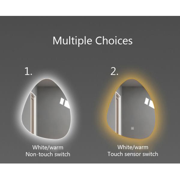Irregular LED Round Bathroom Mirror 6500K 3200K Luxury Illuminated Bathroom Mirrors